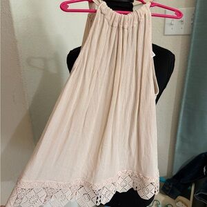 Xhilaration Cream Textured Halter Top